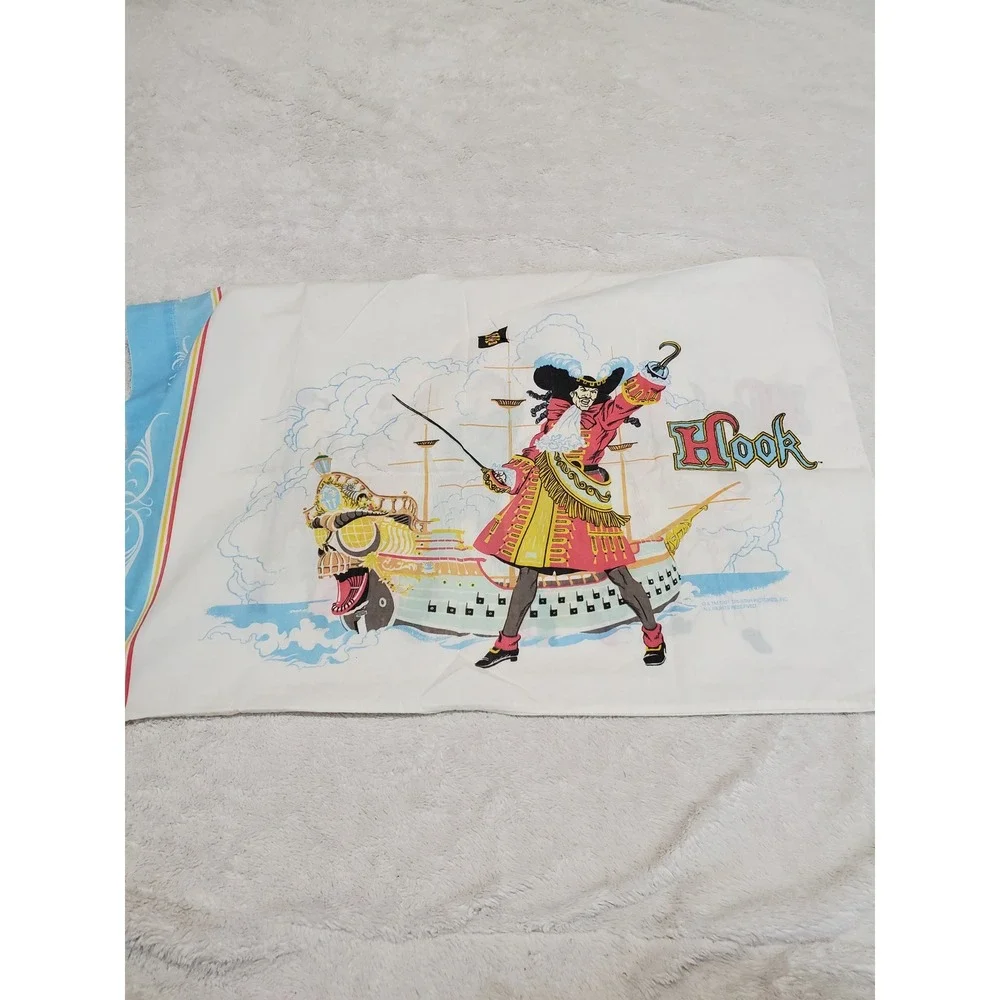 Vintage Hook Movie Peter Pan Retro Twin Bedding Flat Fitted Sheet Pillowcase Set